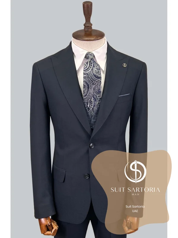 Suit Sartoria Navy Blue Suit With Reversible Vest