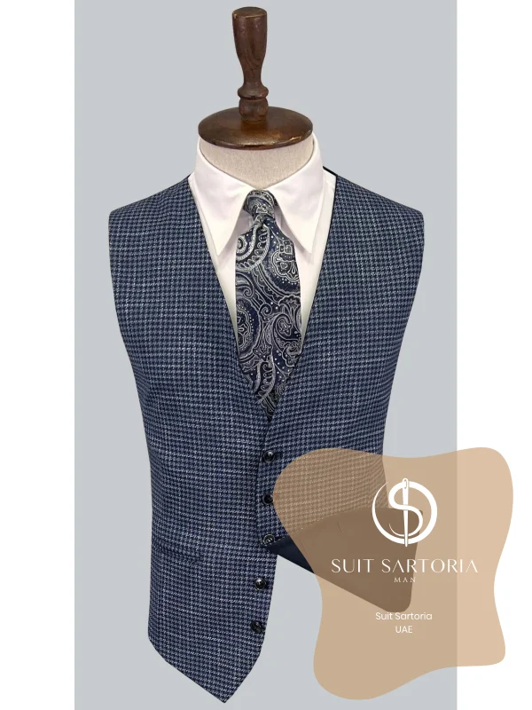 Suit Sartoria Navy Blue Suit With Reversible Vest