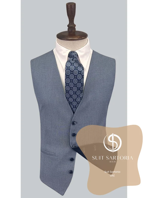 Suit Sartoria Navy Blue Suit With Reversible Vest