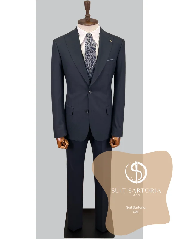 Suit Sartoria Navy Blue Suit With Reversible Vest