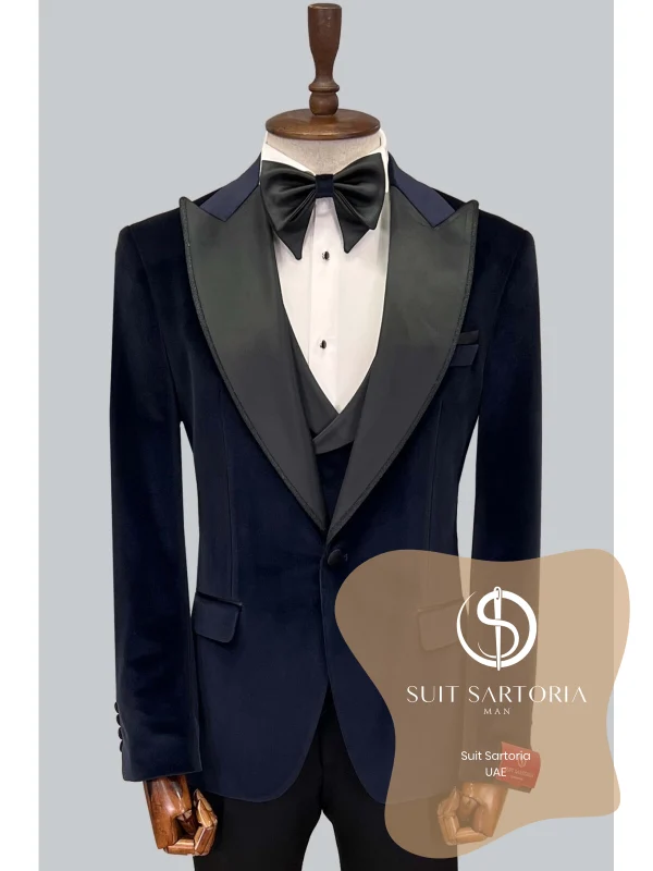 Suit Sartoria Navy Blue Velvet Tuxedo