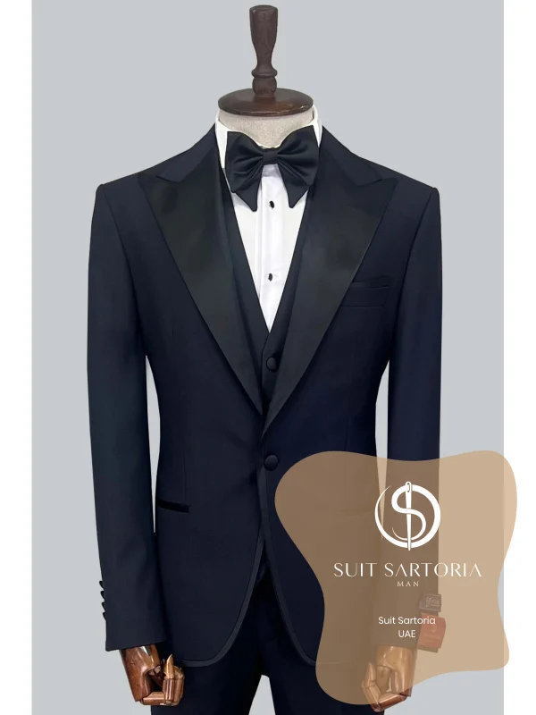 Suit Sartoria Navy Blue Wool Tuxedo