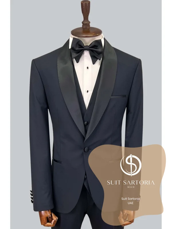 Suit Sartoria Navy Blue Wool Tuxedo