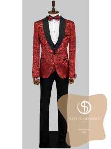 suit sartoria uae red tuxedo DxyIs9