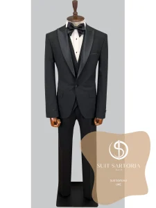 suit sartoria uae removable lapel black tuxedo 3EVuKm