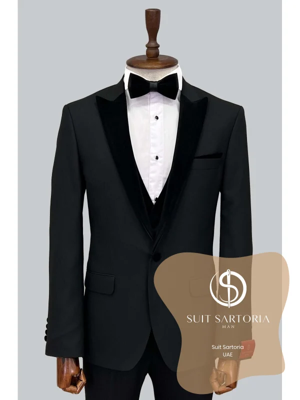 Suit Sartoria Removable Lapel Black Tuxedo