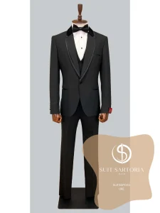 suit sartoria uae removable lapel black tuxedo RGjO9i