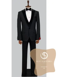 suit sartoria uae removable lapel black tuxedo WlLBlS