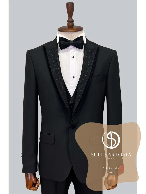 Suit Sartoria Removable Lapel Black Tuxedo