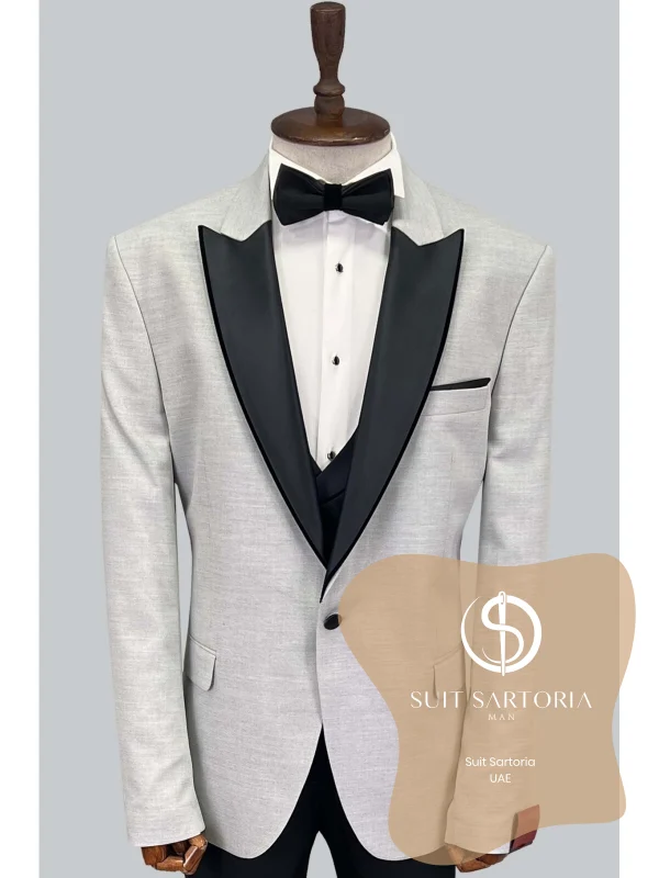 Suit Sartoria Removable Lapel Grey Big Sizes Tuxedo