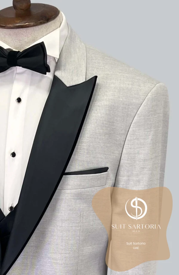 Suit Sartoria Removable Lapel Grey Big Sizes Tuxedo