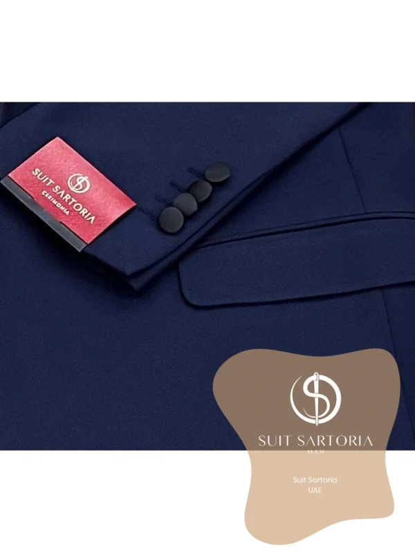 Suit Sartoria Removable Lapel Navy Blue Tuxedo