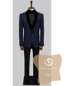 suit sartoria uae removable lapel navy blue tuxedo 9h3TJ8