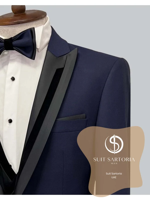 Suit Sartoria Removable Lapel Navy Blue Tuxedo