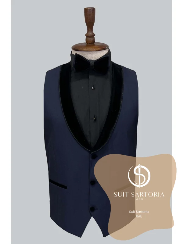 Suit Sartoria Removable Lapel Navy Blue Tuxedo