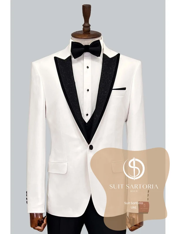 Suit Sartoria Removable Lapel White Tuxedo