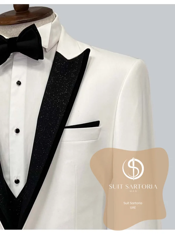 Suit Sartoria Removable Lapel White Tuxedo