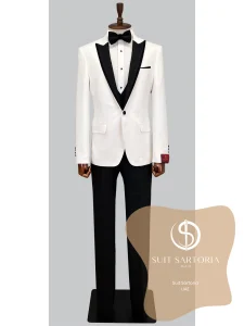 suit sartoria uae removable lapel white tuxedo PJarQ6