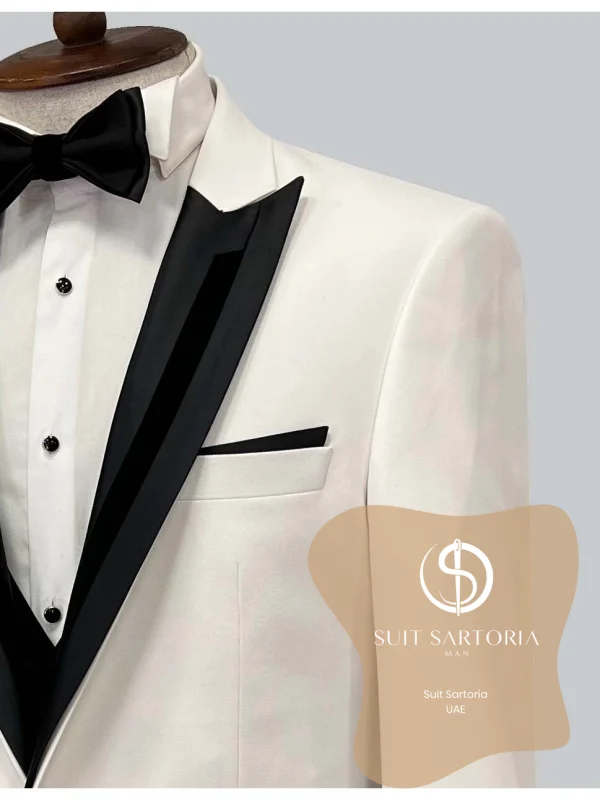 Suit Sartoria Removable Lapel White Tuxedo