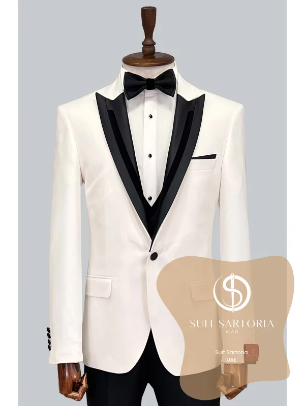 Suit Sartoria Removable Lapel White Tuxedo