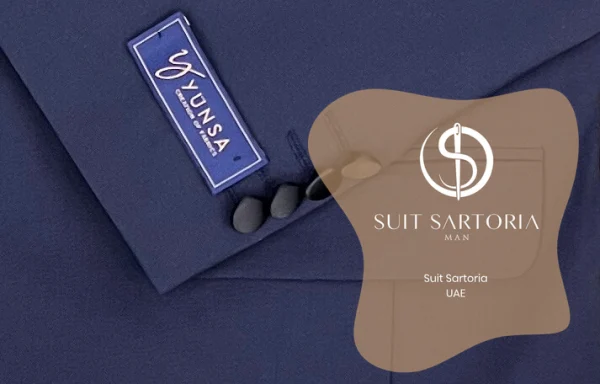 Suit Sartoria Removable Lapel Wool Navy Blue Suit