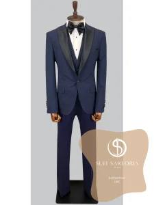 suit sartoria uae removable lapel wool navy blue suit omGMIn