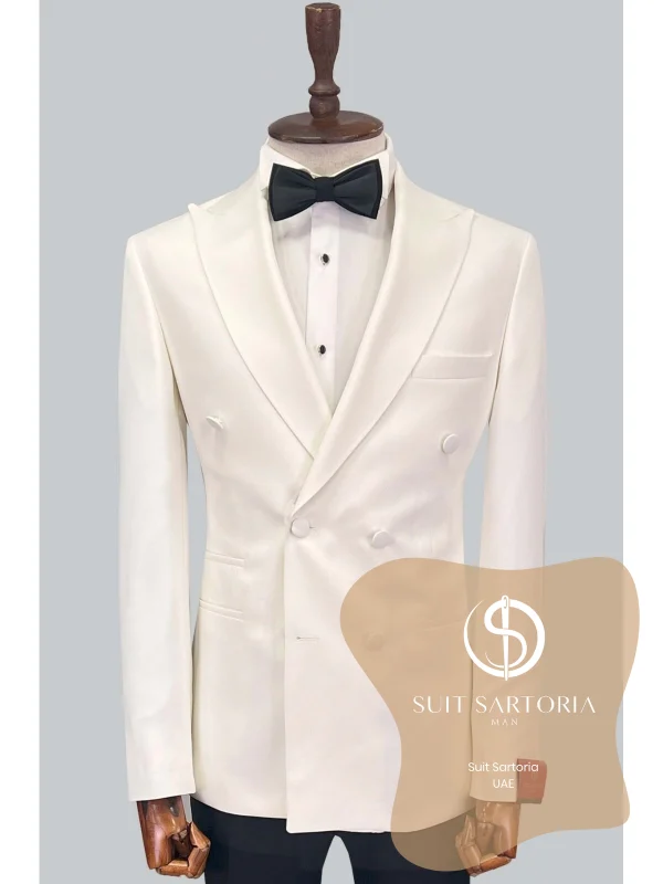 Suit Sartoria White Double Breasted Tuxedo