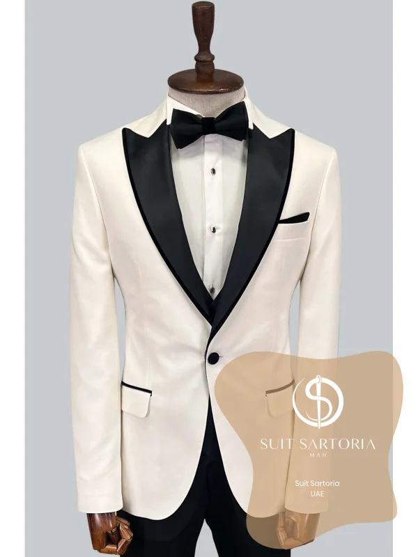 Suit Sartoria White Peak Lapel Tuxedo